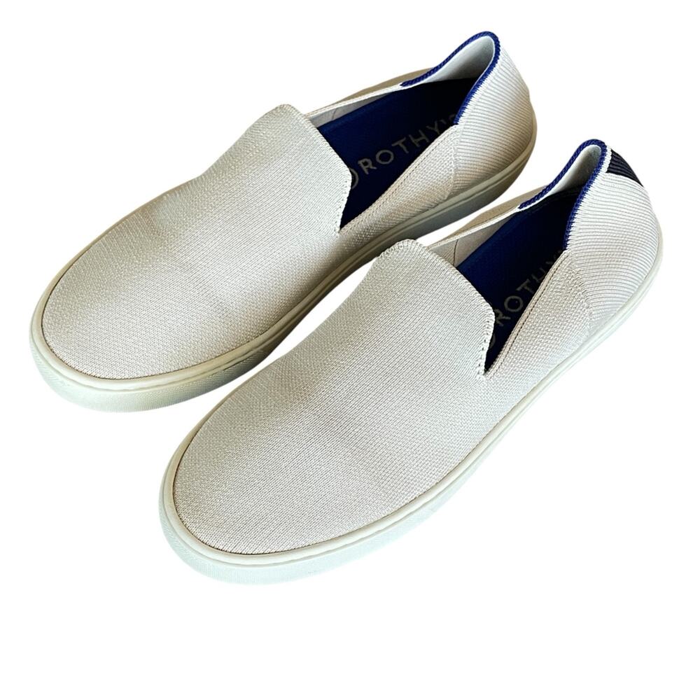 ROTHY'S The Original Size 9 White/Sand Two-Tone Slip-On Casual Comfort Shoes